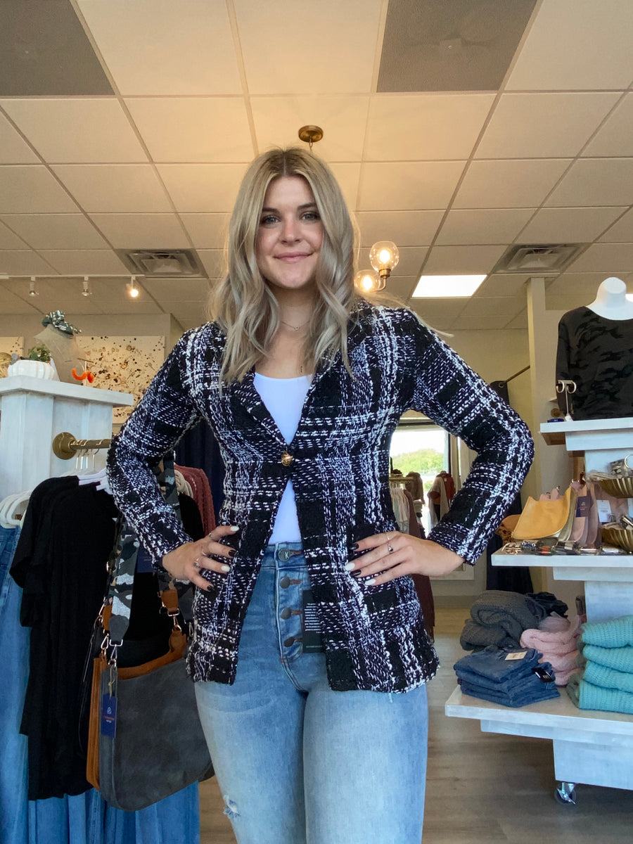 Leanna Tweed Blazer – Clementines' Boutique