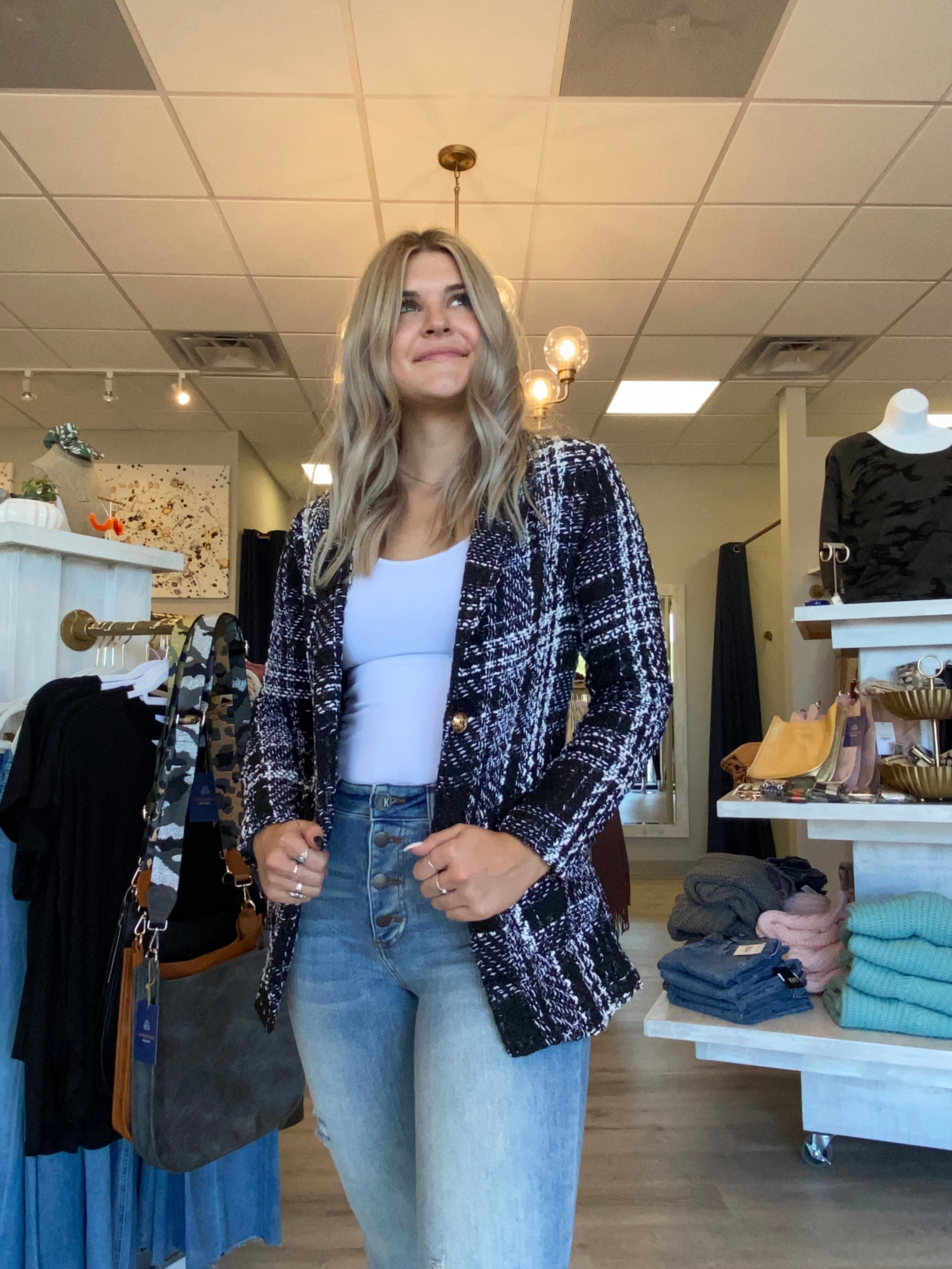 Leanna Tweed Blazer – Clementines' Boutique